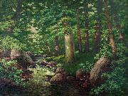 Charles Muller Woodland Stream painting